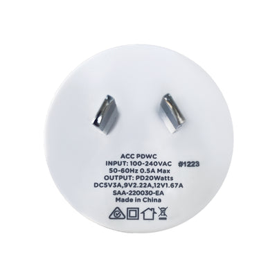 PD & QC Wall Charger 20W - QC 3.0 USB + PD Type-C